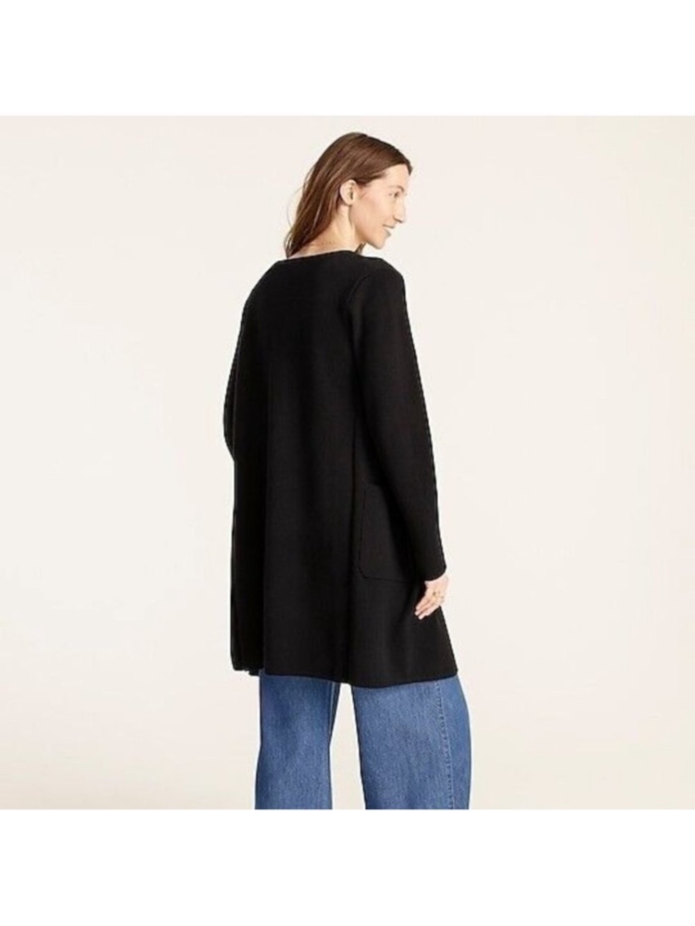 J Crew Juliette Collarless Cardigan Sweater Cardigan Blazer in Black Size L - Picture 3 of 9